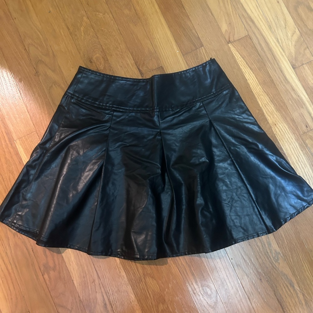 SHEIN pleather leather style flair skirt - sz M